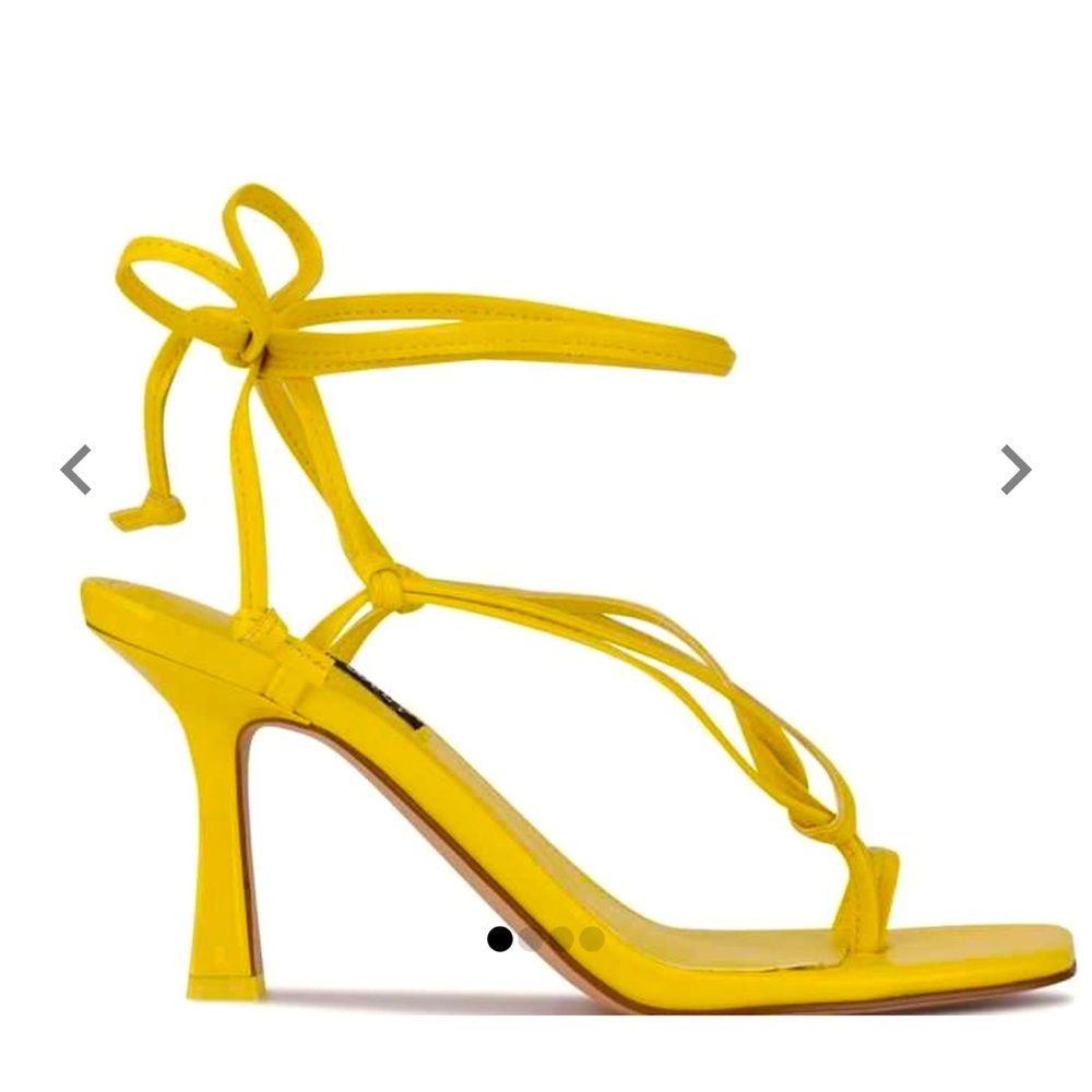 Nine West Yellow strappy heels.